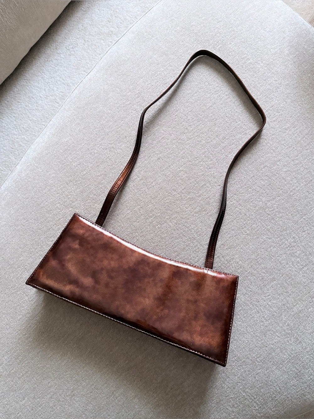 Brown East West Shoulder Bag